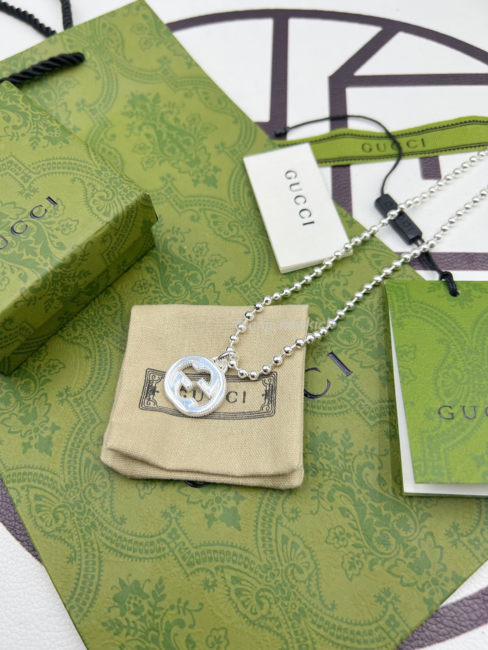 Gucci Interlocking Necklace Silver (3) - www.newkick.vip